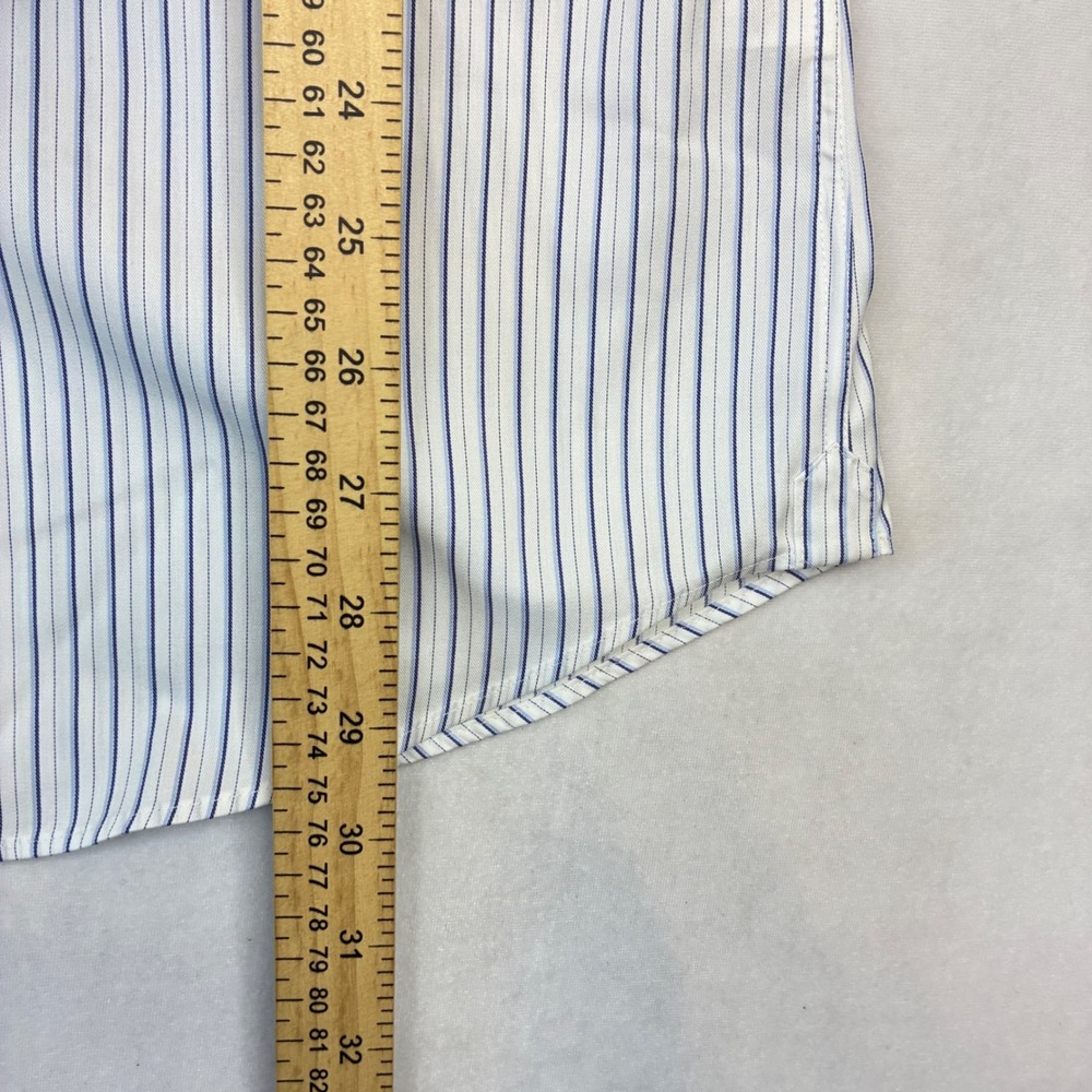 Hawes‎ & Curtis Dress Shirt Mens 15/33 Blue White Stripe Extra Slim Fit Non-Iron - Picture 4 of 9